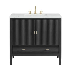 Myrrin 36IN Vanity Carbon Oak w/ 3 CM Ethereal Noctis Silestone Top