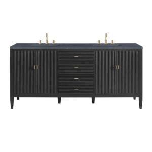 Myrrin 72IN Double Vanity Carbon Oak w/ 3 CM Charcoal Soapstone Silestone Top