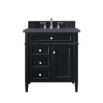Brittany 30IN Single Vanity Black Onyx w/ 3 CM Charcoal Soapstone Silestone Top