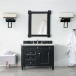 Brittany 30IN Single Vanity Black Onyx w/ 3 CM Eternal Jasmine Pearl Silestone Top