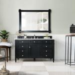 Brittany 48IN Single Vanity Black Onyx w/ 3 CM Carrara Marble Top