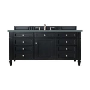 Brittany 48IN Single Vanity Black Onyx w/ 3 CM Cala Blue Silestone Top
