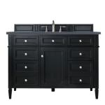 Brittany 48IN Single Vanity Black Onyx w/ 3 CM Charcoal Soapstone Silestone Top