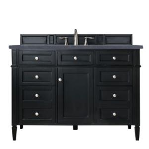 Brittany 48IN Single Vanity Black Onyx w/ 3 CM Charcoal Soapstone Silestone Top