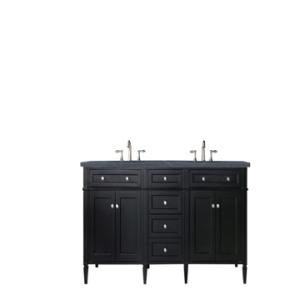 Brittany 72IN Double Vanity Black Onyx w/ 3 CM Charcoal Soapstone Silestone Top