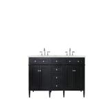 Brittany 72IN Double Vanity Black Onyx w/ 3 CM Eternal Jasmine Pearl Silestone Top