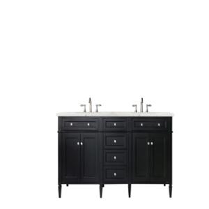 Brittany 72IN Double Vanity Black Onyx w/ 3 CM Eternal Jasmine Pearl Silestone Top