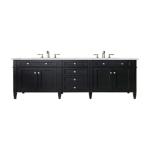 Brittany 72IN Double Vanity Black Onyx w/ 3 CM Ethereal Noctis Silestone Top