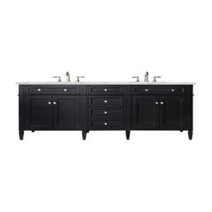 Brittany 72IN Double Vanity Black Onyx w/ 3 CM Ethereal Noctis Silestone Top