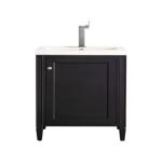 Britannia 24IN Single Vanity Black Onyx w/ White Glossy Composite Stone Top