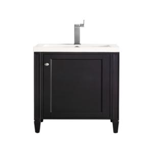 Britannia 24IN Single Vanity Black Onyx w/ White Glossy Composite Stone Top