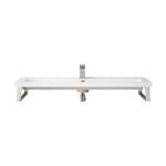 Two Boston 15.25IN Wall Brackets Brushed Nickel w/ 39.5IN White Glossy Composite Stone Top