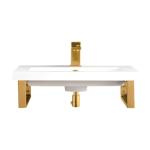 Two Boston 15.25IN Wall Brackets Radiant Gold w/ 20IN White Glossy Composite Stone Top