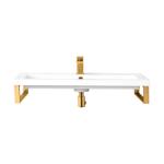 Two Boston 15.25IN Wall Brackets Radiant Gold w/ 31.5IN White Glossy Composite Stone Top
