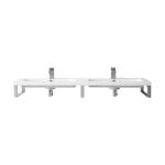 Three Boston 18IN Wall Brackets Brushed Nickel w/ 47IN White Glossy Composite Stone Top