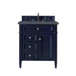 Brittany 30IN Single Vanity Victory Blue w/ 3 CM Charcoal Soapstone Silestone Top