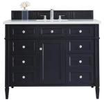 Brittany 48IN Single Vanity Victory Blue w/ 3 CM Eternal Jasmine Pearl Silestone Top