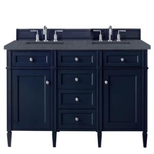 Brittany 60IN Double Vanity Victory Blue w/ 3 CM Charcoal Soapstone Silestone Top