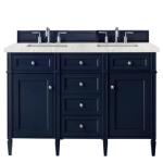 Brittany 60IN Double Vanity Victory Blue w/ 3 CM Eternal Jasmine Pearl Silestone Top