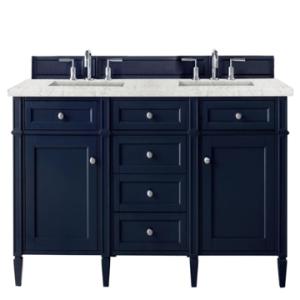 Brittany 60IN Double Vanity Victory Blue w/ 3 CM Eternal Jasmine Pearl Silestone Top