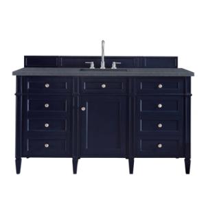 Brittany 60IN Single Vanity Victory Blue w/ 3 CM Charcoal Soapstone Silestone Top