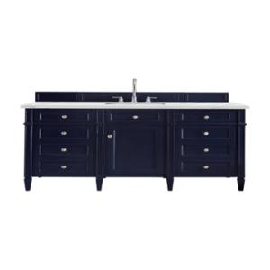 Brittany 60IN Single Vanity Victory Blue w/ 3 CM Ethereal Noctis Silestone Top