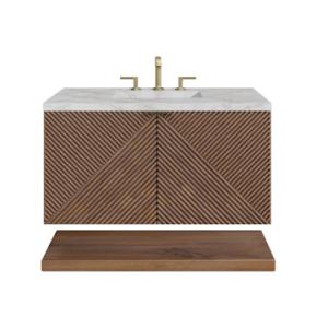 Marcello 36IN Single Vanity Chestnut w/ 3 CM Victorian Silver Top
