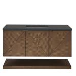 Marcello 48IN Single Vanity Chestnut w/ 3 CM Charcoal Soapstone Silestone Top