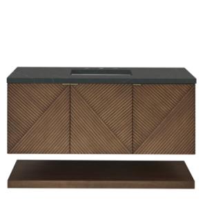 Marcello 48IN Single Vanity Chestnut w/ 3 CM Charcoal Soapstone Silestone Top