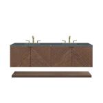Marcello 72IN Double Vanity Chestnut w/ 3 CM Parisien Bleu Top