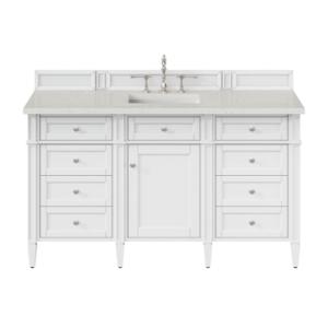 Brittany 60IN Single Vanity Bright White w/ 3 CM Lime Delight Silestone Top