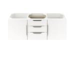 Columbia 59IN Double Vanity Cabinet Glossy White No Hardware