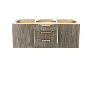 Columbia 59IN Double Wall Mount Vanity Cabinet Ash Gray Radiant Gold