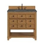 Malibu 36IN Single Vanity Amber Birch w/ 3 CM Parisien Bleu Top