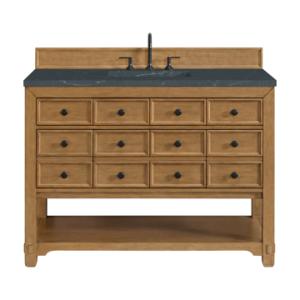 Malibu 48IN Single Vanity Amber Birch w/ 3 CM Charcoal Soapstone Silestone Top