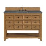 Malibu 48IN Single Vanity Amber Birch w/ 3 CM Parisien Bleu Silestone Top