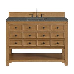 Malibu 48IN Single Vanity Amber Birch w/ 3 CM Parisien Bleu Silestone Top