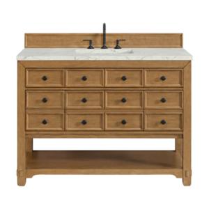 Malibu 48IN Single Vanity Amber Birch w/ 3 CM Victorian Silver Silestone Top