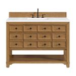 Malibu 48IN Single Vanity Amber Birch w/ 3 CM White Zeus Silestone Top