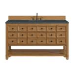Malibu 60IN Single Vanity Amber Birch w/ 3 CM Charcoal Soapstone Top