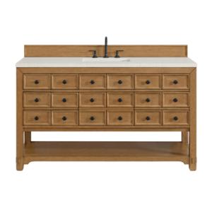 Malibu 60IN Single Vanity Amber Birch w/ 3 CM Lime Delight Top