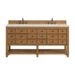 Malibu 72IN Double Vanity Amber Birch w/ 3 CM Lime Delight Top