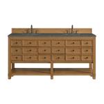 Malibu 72IN Double Vanity Amber Birch w/ 3 CM Parisien Bleu Top