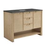 Solene 48IN Single Vanity Seaside Oak w/ 3 CM Parisien Bleu Quartz Top