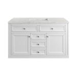 Chicago 48IN Single Vanity Glossy White w/ 3 CM Eternal Jasmine Pearl Silestone Top