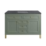 Chicago 48IN Single Vanity Smokey Celadon w/ 3 CM Charcoal Soapstone Silestone Top
