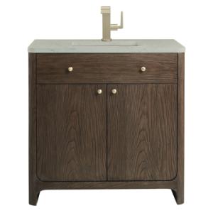 Gracyn 36IN Single Vanity Sable w/ 3 CM Victorian Silver Quartz Top