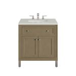 Chicago 30IN Single Vanity Walnut Whisper w/ 3 CM Lime Delight Silestone Top