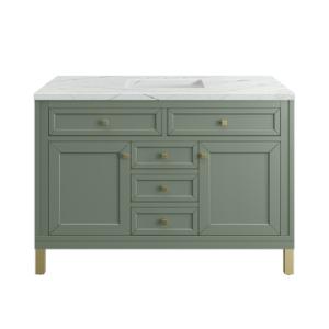 Chicago 48IN Single Vanity Smokey Celadon w/ 3 CM Ethereal Noctis Silestone Top