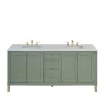 Chicago 72IN Double Vanity Smokey Celadon w/ 3 CM White Zeus Silestone Top